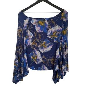 Free People, Bell Sleeve, Floral, Off Shoulder, Long Sleeve Top